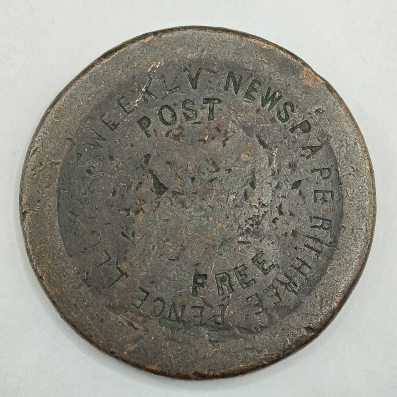 【淘币小摊】限时拍第七百八十四拍  老铜币场  满百包邮可预留两周  周一统一发货  英国车轮一便士加盖铜币代币