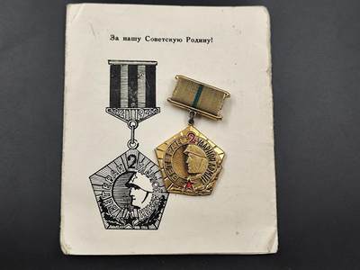 10月底 冲业绩 来一波精品证章场子 - 苏联武装力量2级优秀服役奖章附证书 （由苏联英雄 陆军上将签发）