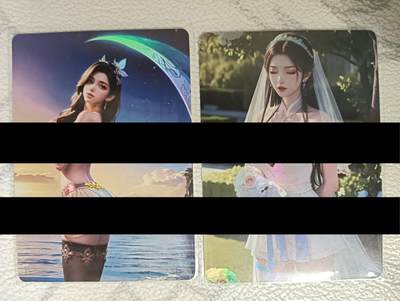 花开卡拍第45期（11月2号周日截拍，品控勿拍!!!拍品不寄存，运费5元，自制卡难免瑕疵，可能存在轻微撞角爆边等出厂瑕疵，品控介意勿拍！） - 动漫美少女 2张 彩闪