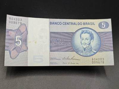 【淘币小摊】实时拍第七百八十五拍   无佣金纸币福利场   满百包邮可预留二周 每周一统一发货   - 巴西5克鲁塞罗