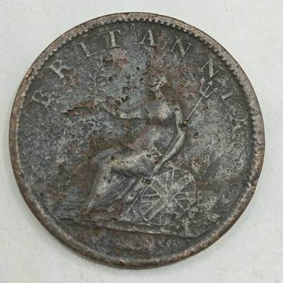 【淘币小摊】限时拍第七百八十四拍  老铜币场  满百包邮可预留两周  周一统一发货  - 英国1807年乔治三世半便士铜币