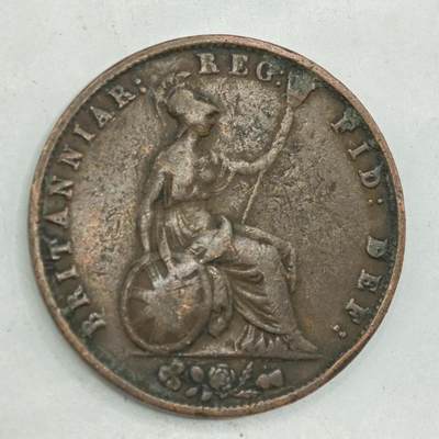 【淘币小摊】限时拍第七百八十四拍  老铜币场  满百包邮可预留两周  周一统一发货  - 英国1838年维多利亚半便士铜币