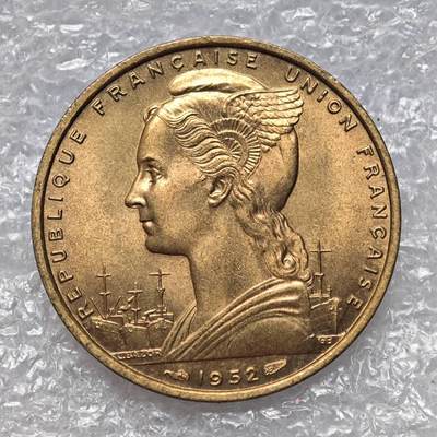 【淘币小摊】限时拍第七百八十六拍  黎巴嫩尼加拉瓜马达加斯加索马里专场  满百包邮可预留两周  周一统一发货  - 法属索马里1952年20法郎铜币 km7