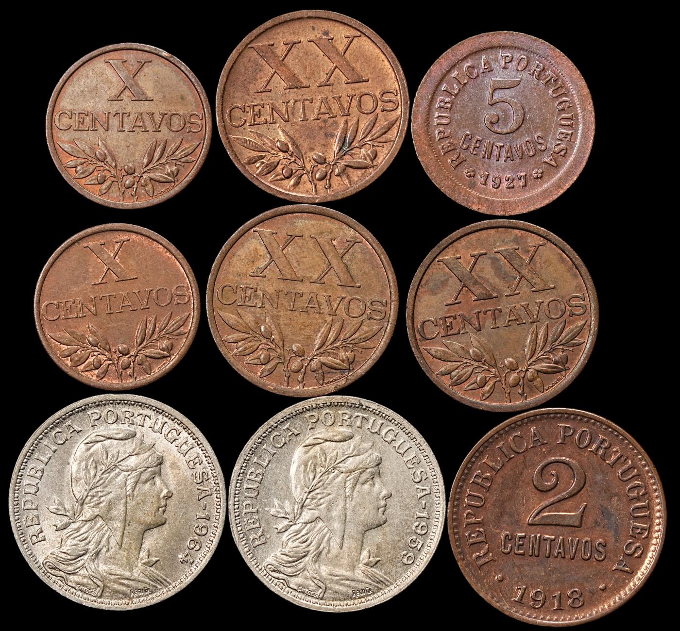 修遠堂世界钱币第九十一期 未流通 葡萄牙钱币一组