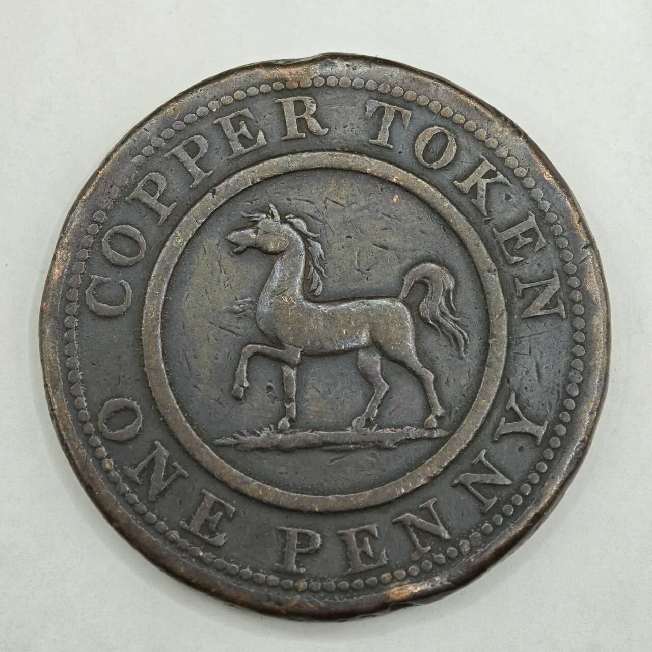 【淘币小摊】限时拍第七百八十四拍  老铜币场  满百包邮可预留两周  周一统一发货  英国南威尔士伯明翰1812年一便士铜币代币