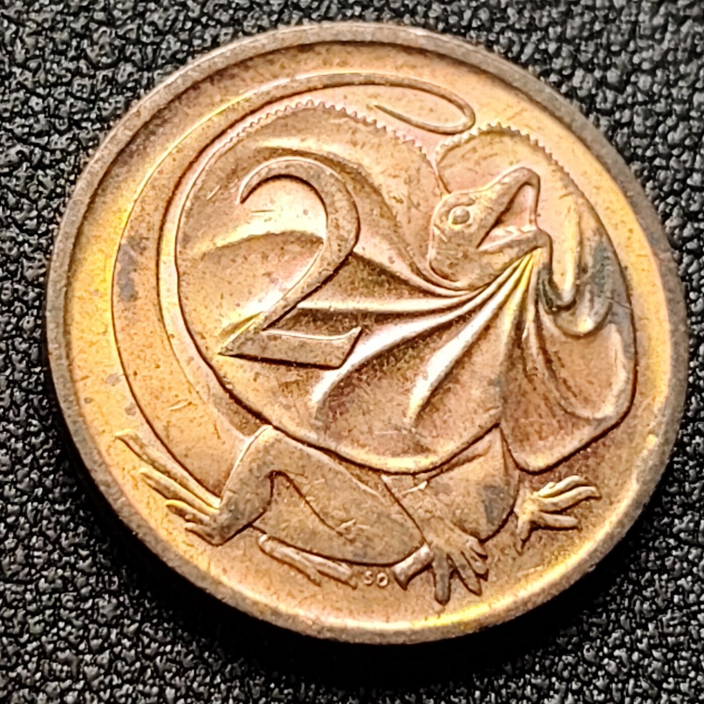 泉币菌-第121场-精品福利场 美品 1984年 英属澳大利亚2分铜币 伞蜥蜴斗篷蜥 21.5mm