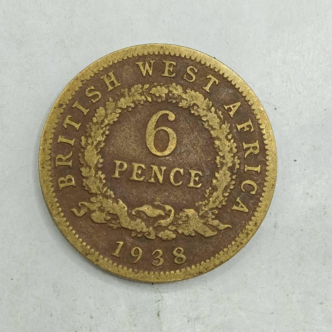 【淘币小摊】限时拍第七百八十四拍  老铜币场  满百包邮可预留两周  周一统一发货  英属西非1938年乔治六世6便士铜币