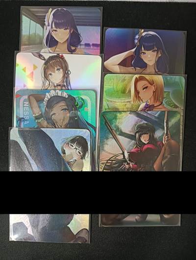 花开卡拍第45期（11月2号周日截拍，品控勿拍!!!拍品不寄存，运费5元，自制卡难免瑕疵，可能存在轻微撞角爆边等出厂瑕疵，品控介意勿拍！） - 动漫卡 7张 折光彩闪与粗闪