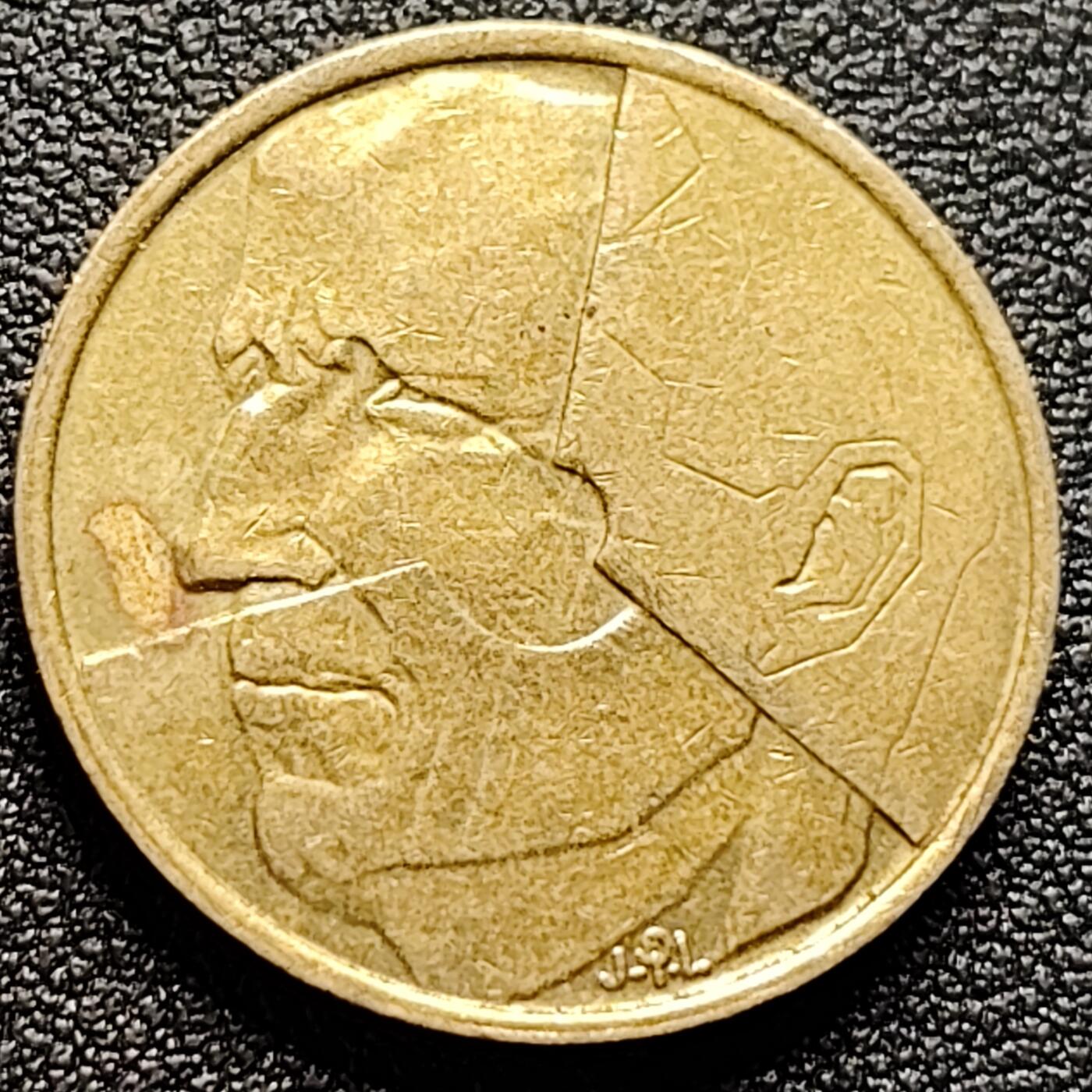 泉币菌-第122场-精品福利场 1986年 比利时早期5法郎铜币 分裂的人格 