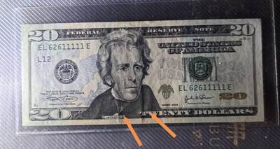 Au 美国纸币 2004年 20美元纸币 靓号11111 - Au 美国纸币 2004年 20美元纸币 靓号11111