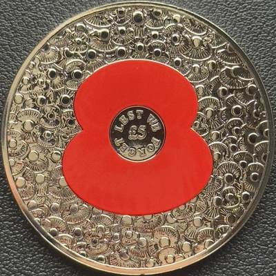 ＜小葵钱铺＞第64期·克朗币·套币·银币场·满200包邮，不寄存·3号发货 - 泽西岛2014年阵亡将士纪念日5镑彩色克朗型纪念币