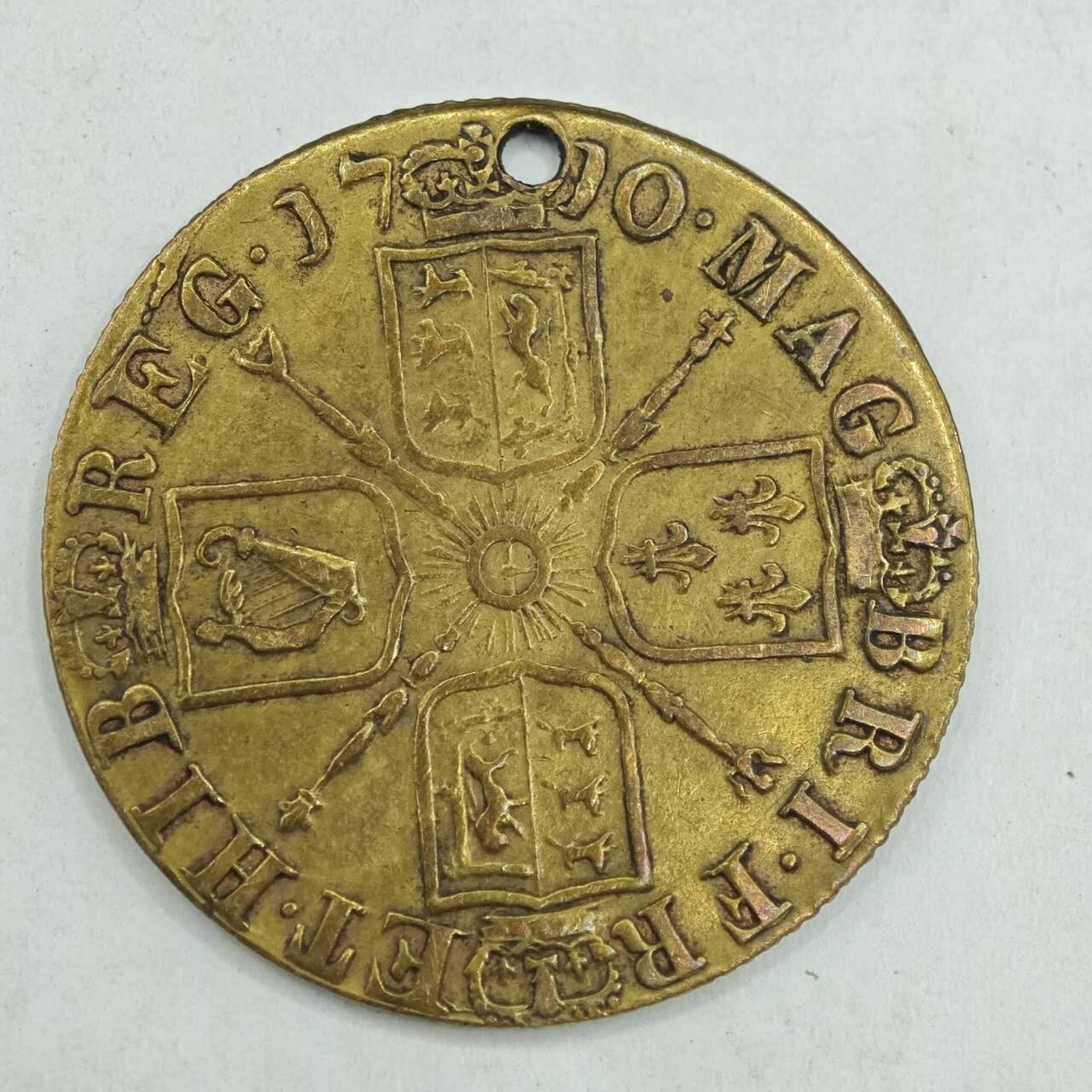 【淘币小摊】限时拍第七百八十四拍  老铜币场  满百包邮可预留两周  周一统一发货  英国1710年安娜女王后铸铜币代币