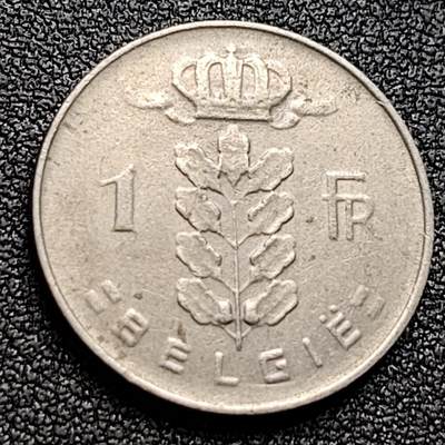 泉币菌-第122场-精品福利场 - 比利时1969年1法郎铜镍币（佛兰芒文版BELGIË），谷物女神