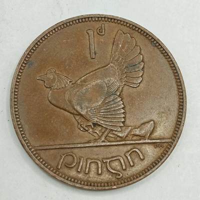 【淘币小摊】限时拍第七百八十四拍  老铜币场  满百包邮可预留两周  周一统一发货  - 爱尔兰1937年一便士铜币