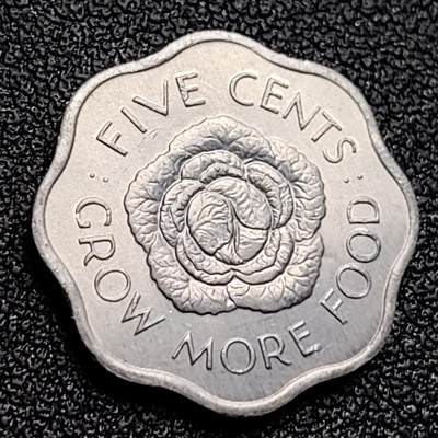 泉币菌-第122场-精品福利场 - 英属塞舌尔 1972年5分 FAO粮农组织卷心菜铝币18.5mm