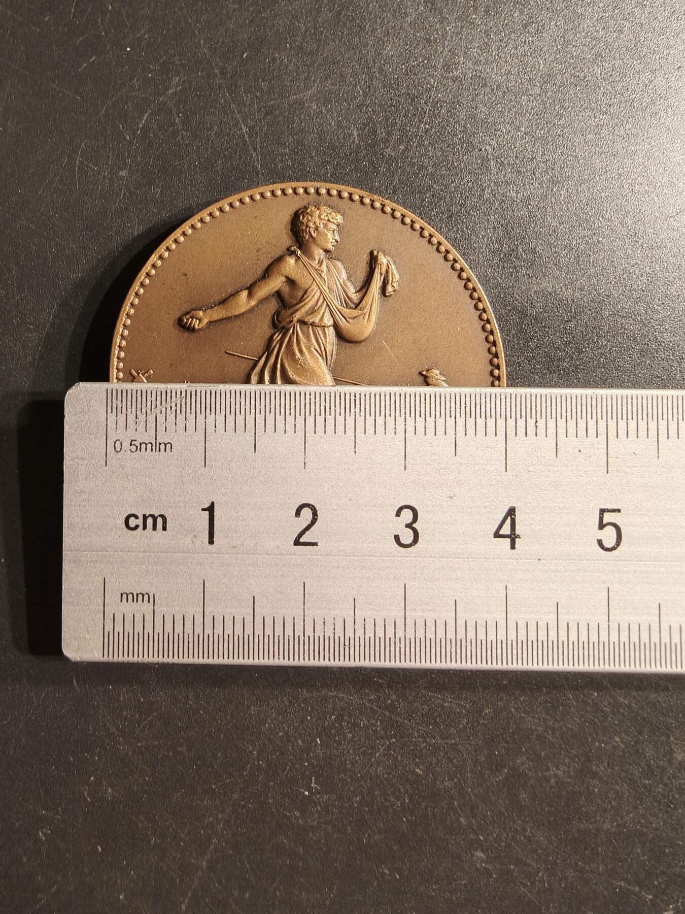 老王徽章第160期 法国农业协会大铜章     播种     直径41mm.    重量36.3g