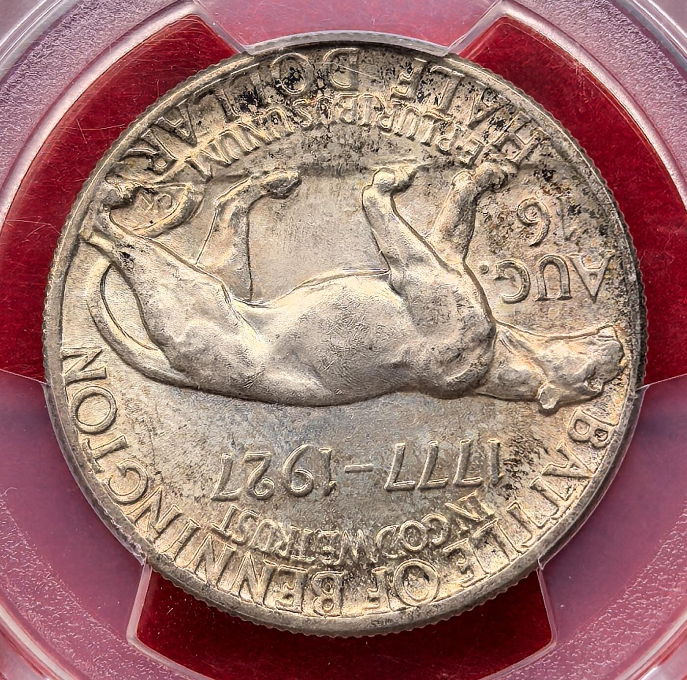 凡希社世界钱币微拍第三百十三期 1927美国佛蒙特州纪念半元PCGS-MS66，稀见品种，高分，漂亮的淡彩香槟金！