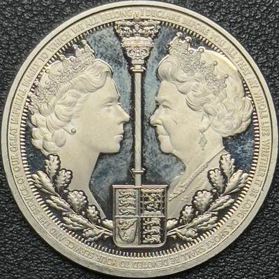 ＜小葵钱铺＞第64期·克朗币·套币·银币场·满200包邮，不寄存·3号发货 - 直布罗陀2022年女王白金禧年1/2克朗纪念币