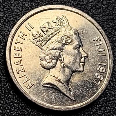 泉币菌-第122场-精品福利场 - 独木舟  斐济5分硬币 1987年直径19.5MM 英国女王 伊丽莎白版