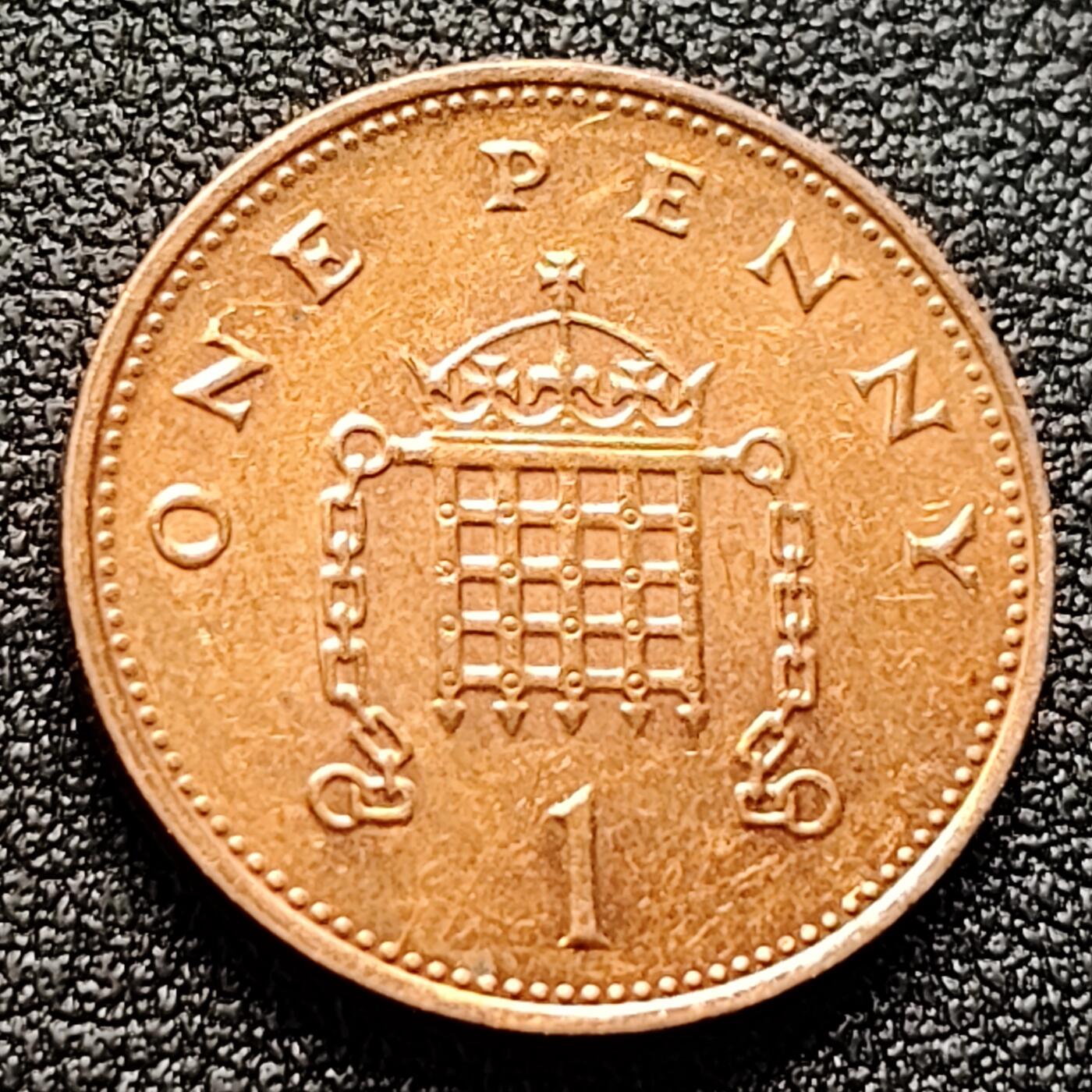 泉币菌-第122场-精品福利场 英国1999年1便士紫铜币 威斯敏斯特宫徽章 20.3mm