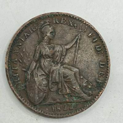 【淘币小摊】限时拍第七百八十四拍  老铜币场  满百包邮可预留两周  周一统一发货  - 英国1822年乔治四世法新铜币