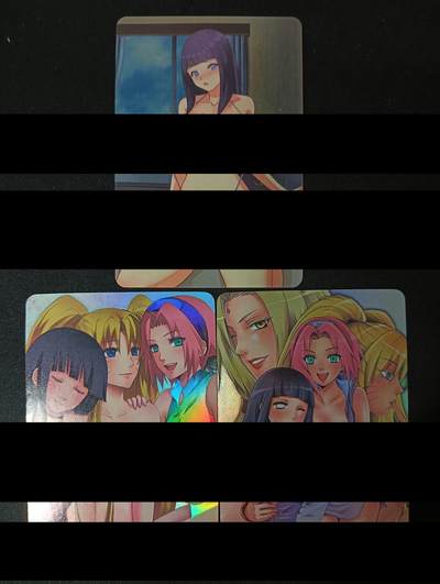 花开卡拍第45期（11月2号周日截拍，品控勿拍!!!拍品不寄存，运费5元，自制卡难免瑕疵，可能存在轻微撞角爆边等出厂瑕疵，品控介意勿拍！） - 火影妹卡，彩闪特藏2张+粗闪清凉1张