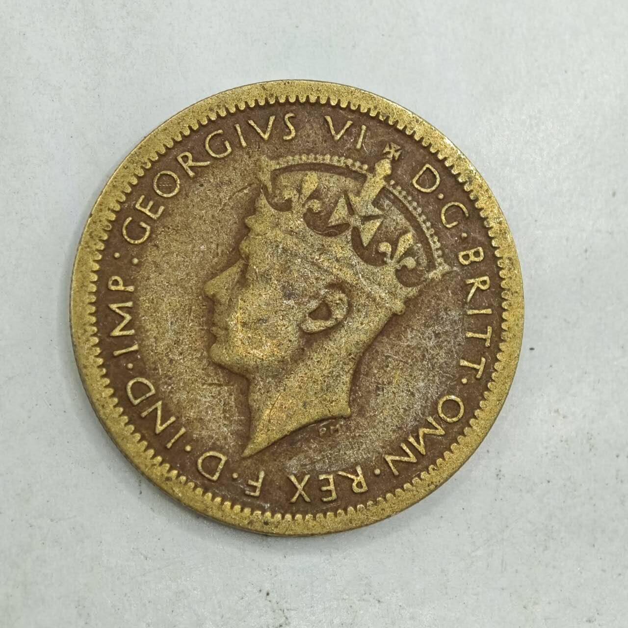 【淘币小摊】限时拍第七百八十四拍  老铜币场  满百包邮可预留两周  周一统一发货  英属西非1938年乔治六世6便士铜币