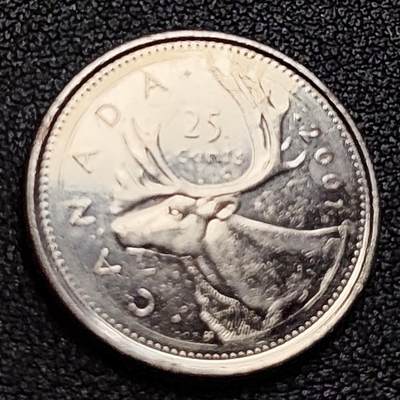 泉币菌-第122场-精品福利场 - 高币值 加拿大 1/4加拿大元 伊丽莎白二世 驯鹿 24mm 