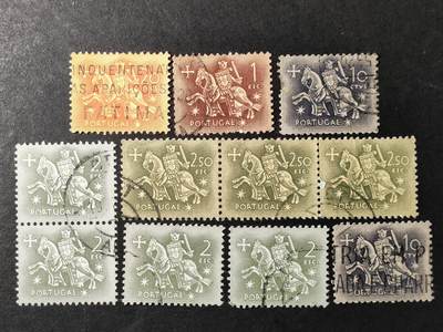 嘉禾收藏    【第365期】            无佣金、可寄存、满30元包邮 - 葡萄牙邮票，1956年骑马的骑士(出自国王迪尼什的印章)邮票一组