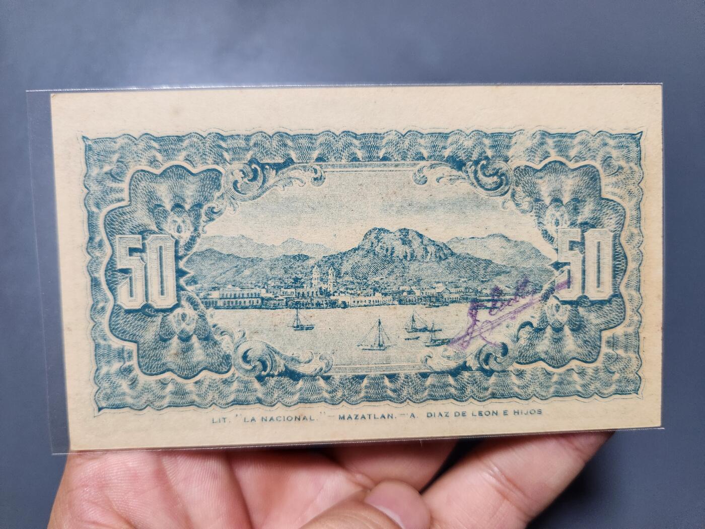 11月1号晚上8点 外国纸币自动截拍第50场 墨西哥50新品原票