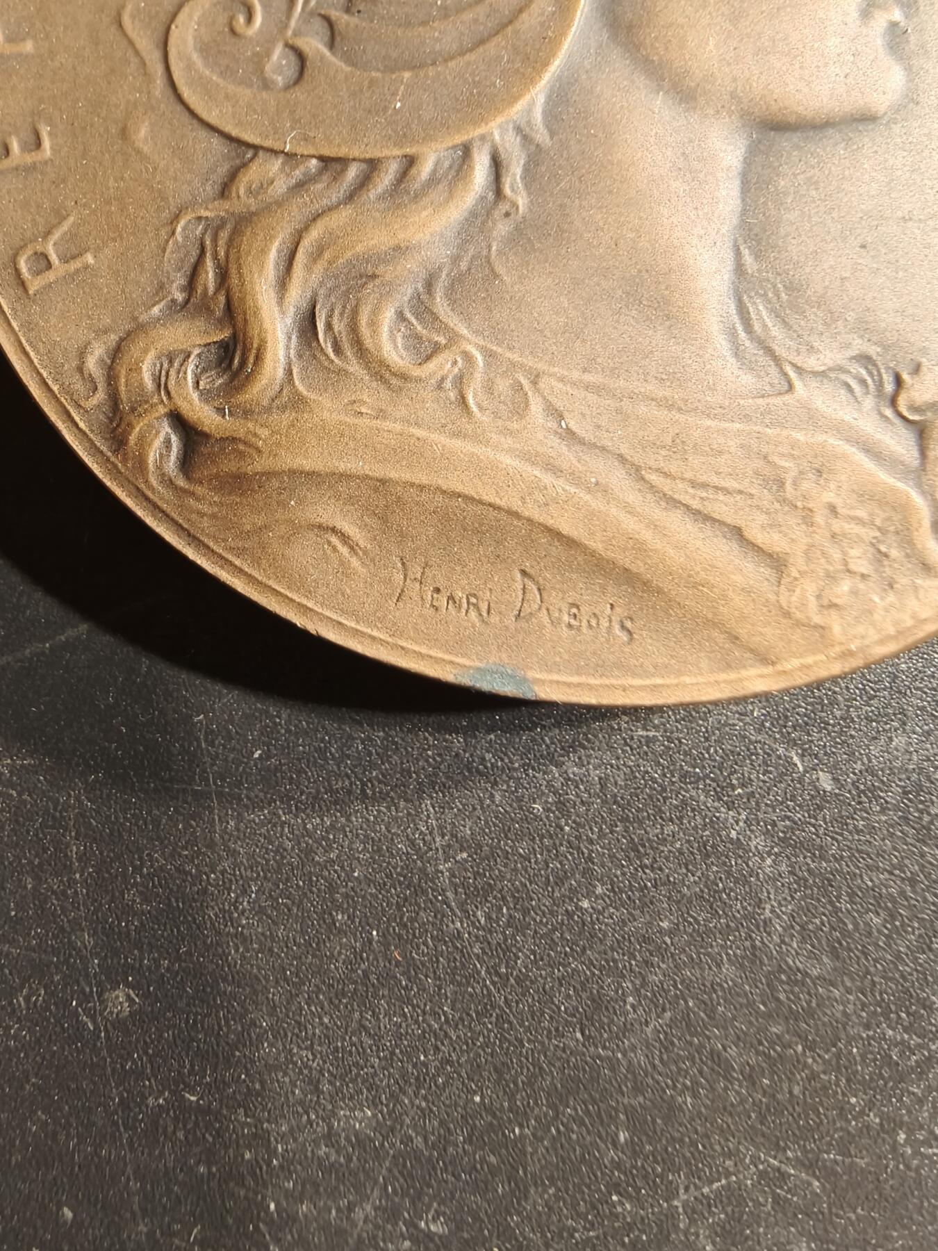 老王徽章第160期 法国战争部射击竞赛大铜章     大师亨利杜布瓦作品     直径50mm.    重量59g