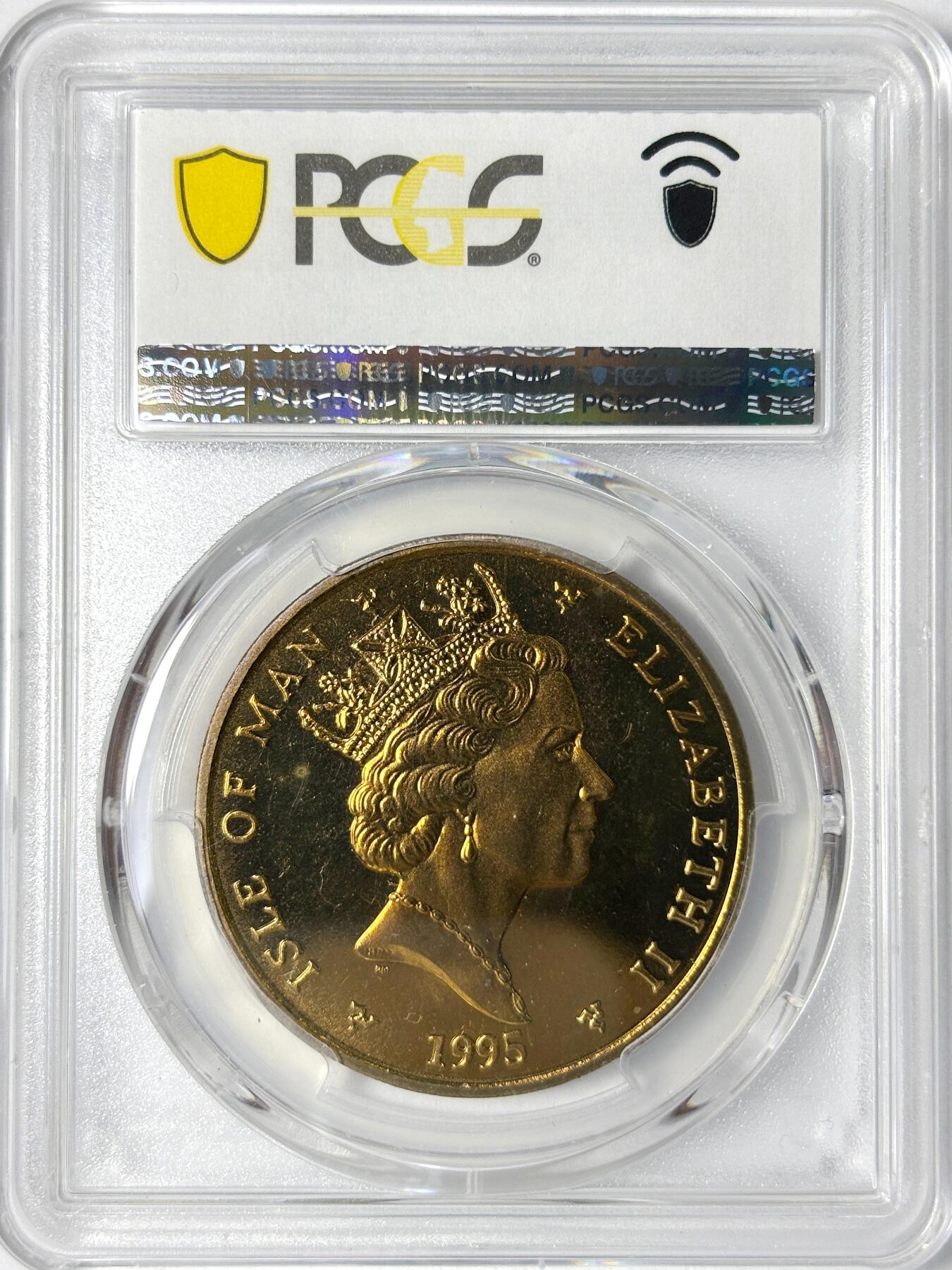 【雨安】【世界币章112-113期】周五/周六 两场连拍 2025-11-01 周六 19:30 保真 8秒倒数自动落锤 高效拍卖 [评级现代] Isle of Man 马恩岛 5镑 1995年 二战 PCGS-PR67