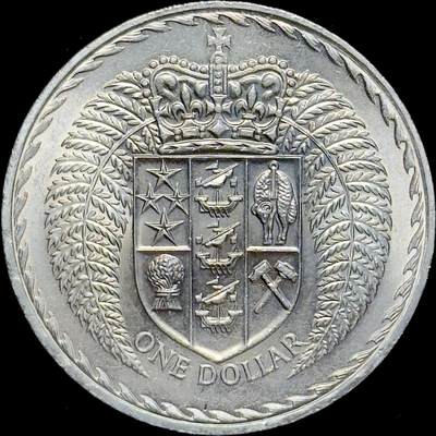 ＜小葵钱铺＞第64期·克朗币·套币·银币场·满200包邮，不寄存·3号发货 - 新西兰1967年花冠盾徽1元克朗型纪念币