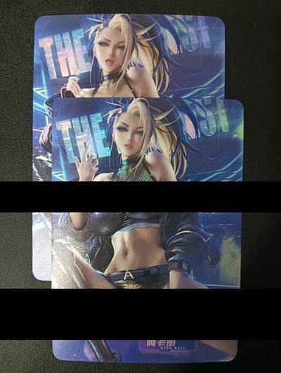 花开卡拍第45期（11月2号周日截拍，品控勿拍!!!拍品不寄存，运费5元，自制卡难免瑕疵，可能存在轻微撞角爆边等出厂瑕疵，品控介意勿拍！） - 艺术对卡 阿卡丽 彩闪2张