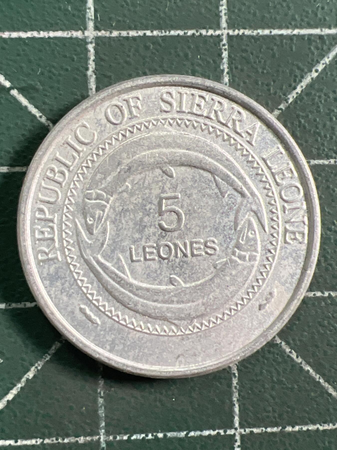 第1036 硬币专场 （无押金，捡漏，全场50包邮，偏远地区除外，接收代拍业务，本店十天发一次货） 塞拉利昂 5利昂