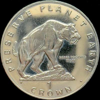 ＜小葵钱铺＞第64期·克朗币·套币·银币场·满200包邮，不寄存·3号发货 - 直布罗陀1994年保护地球·剑齿虎1克朗纪念币