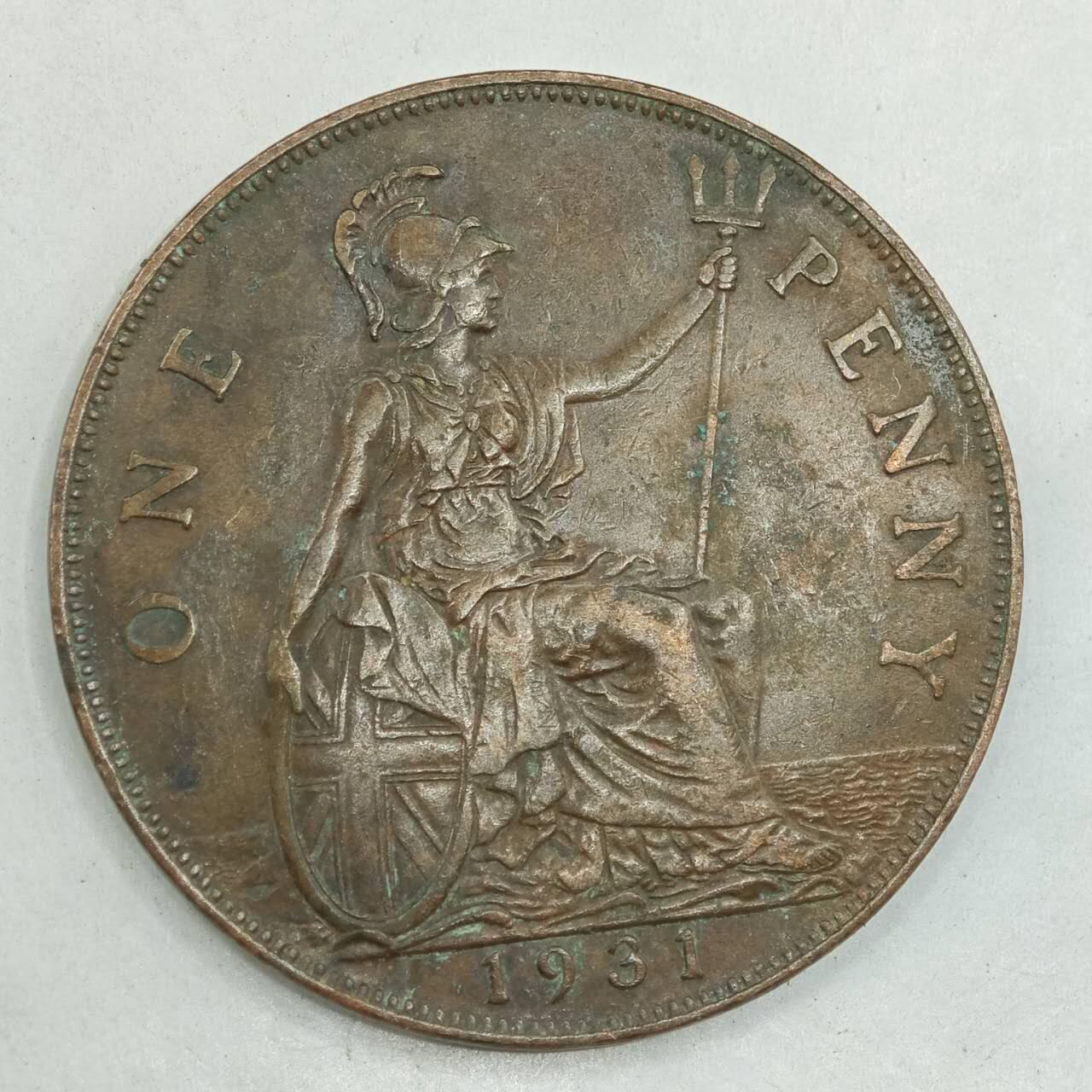 【淘币小摊】限时拍第七百八十四拍  老铜币场  满百包邮可预留两周  周一统一发货  英国1931年乔治五世一便士铜币