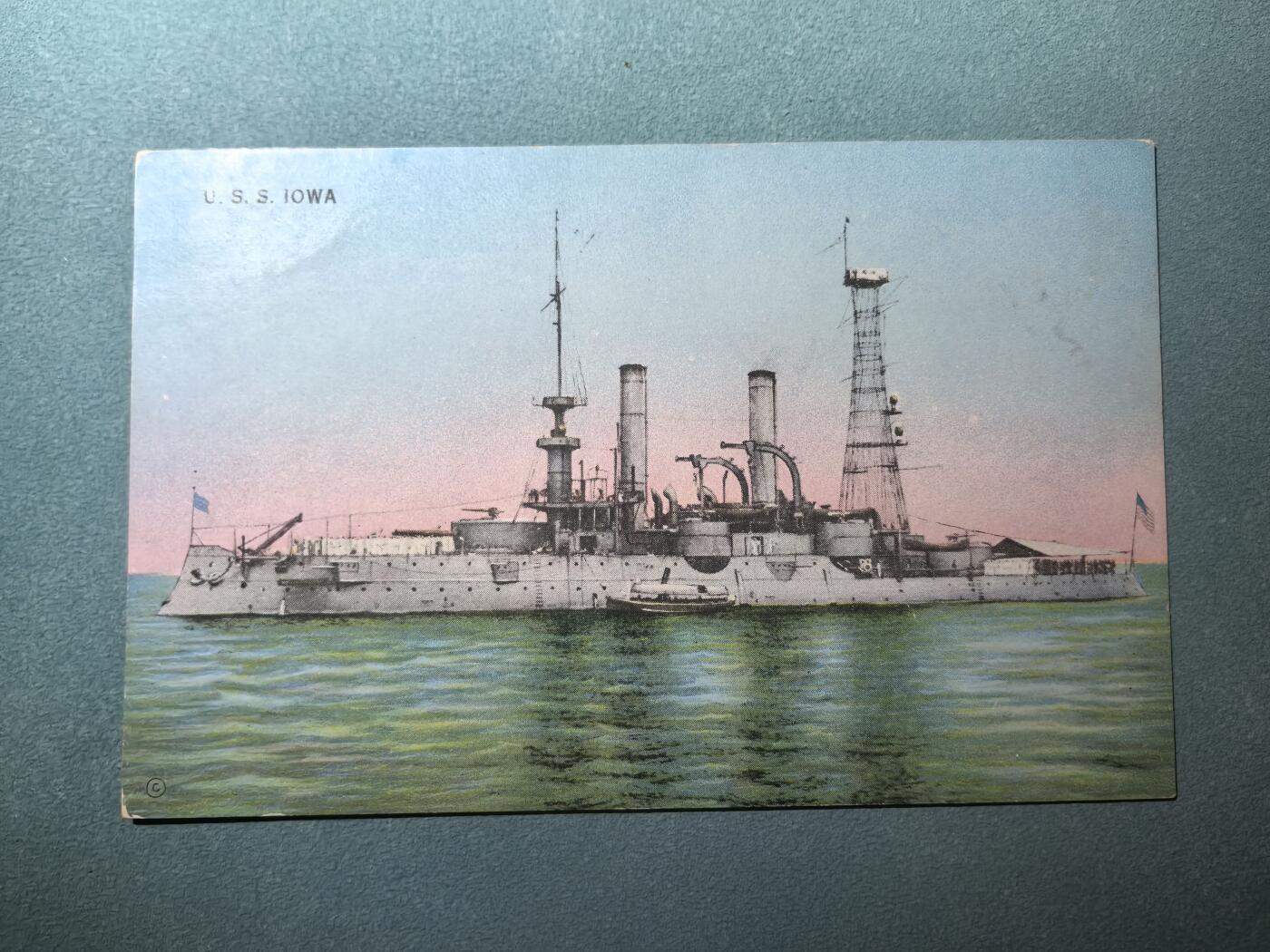 盛世勋华——号角文化勋章邮票专场拍卖第286期 美国二战时期军舰专题明信片 衣阿华号战列舰