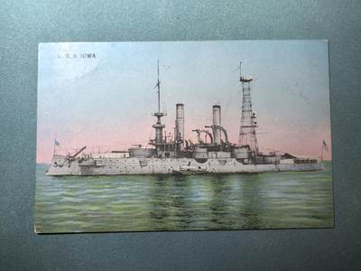 盛世勋华——号角文化勋章邮票专场拍卖第286期 - 美国二战时期军舰专题明信片 衣阿华号战列舰