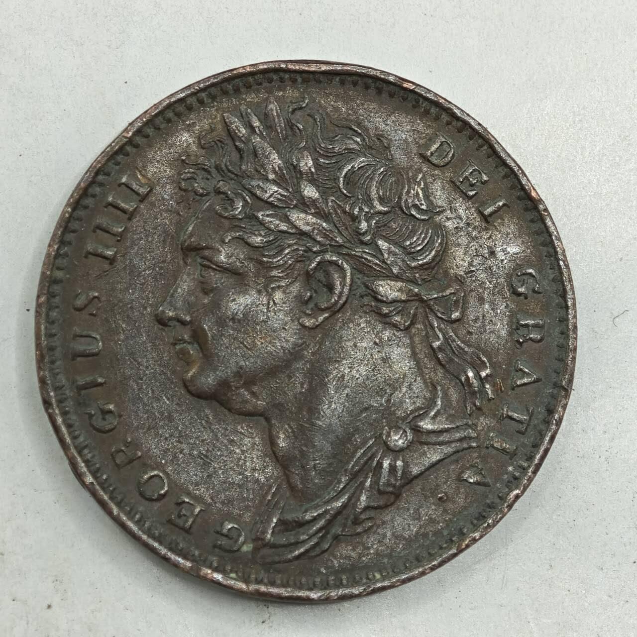 【淘币小摊】限时拍第七百八十四拍  老铜币场  满百包邮可预留两周  周一统一发货  英国1822年乔治四世法新铜币