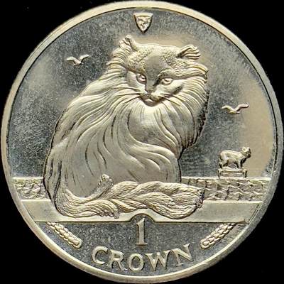 ＜小葵钱铺＞第64期·克朗币·套币·银币场·满200包邮，不寄存·3号发货 - 马恩岛1995年土耳其猫1克朗纪念币