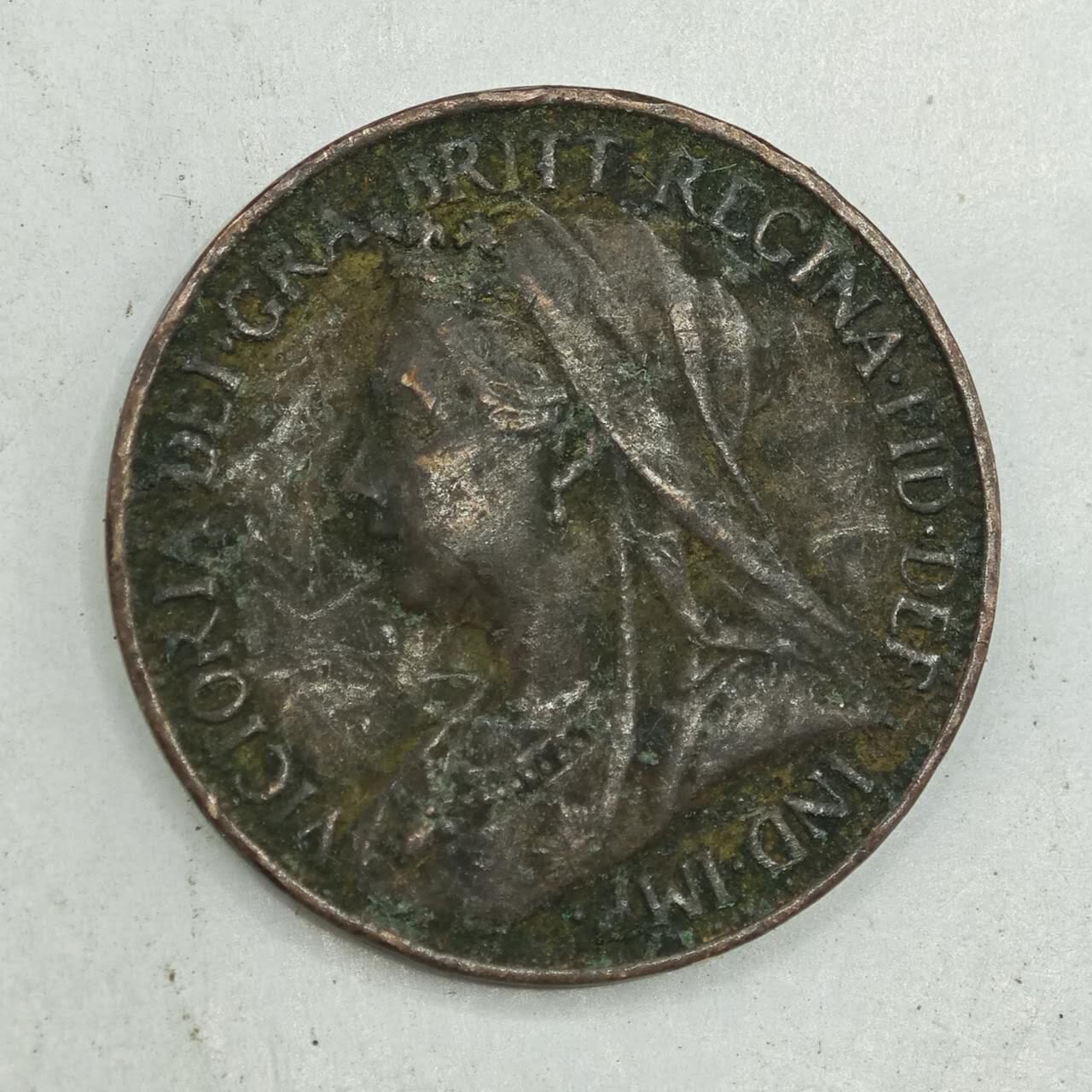 【淘币小摊】限时拍第七百八十四拍  老铜币场  满百包邮可预留两周  周一统一发货  英国1901年维多利亚法新铜币