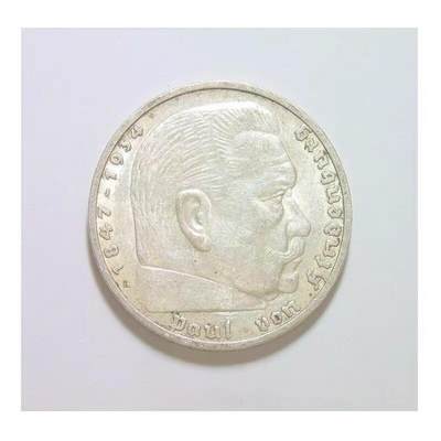 【银】德国第三帝国1936年A版 兴登堡5马克银币 带原光 - 【银】德国第三帝国1936年A版 兴登堡5马克银币 带原光