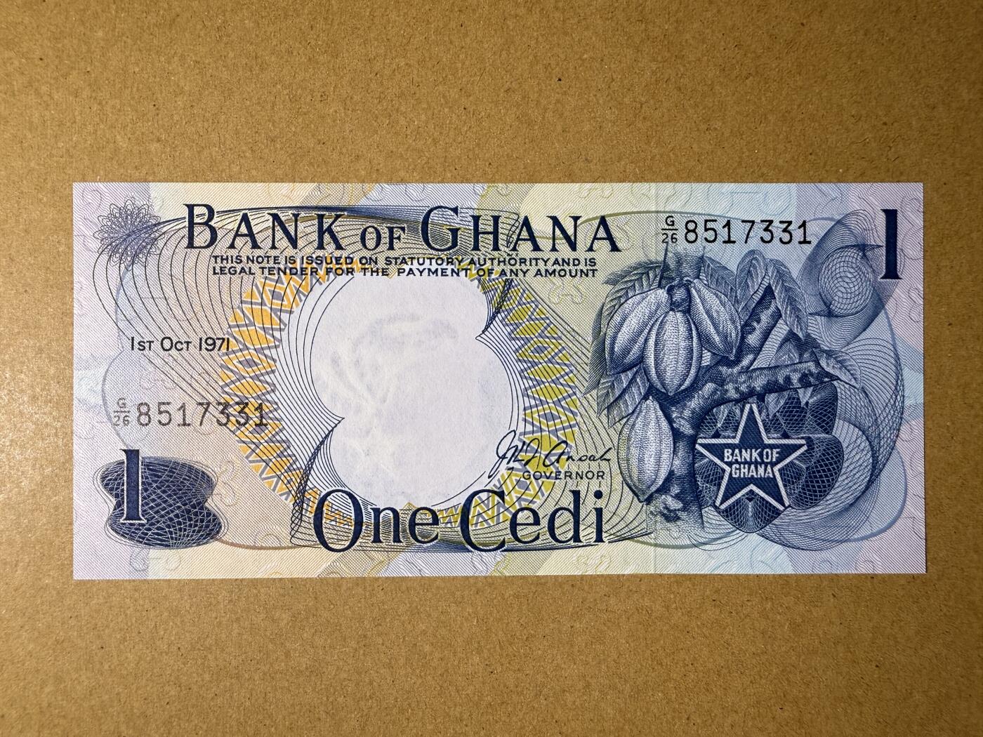 《艾美收藏》第218期-11.2周日外币荟萃 加纳1塞地 UNC 1971年版 无4