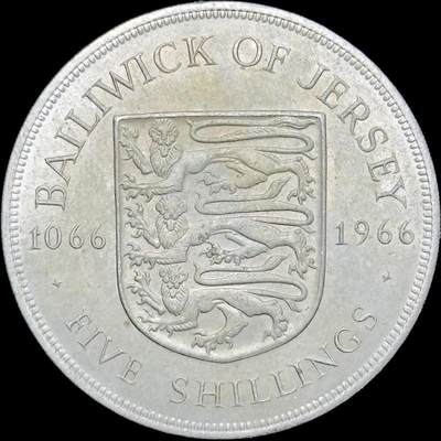 ＜小葵钱铺＞第64期·克朗币·套币·银币场·满200包邮，不寄存·3号发货 - 泽西岛1966年黑斯廷斯战役900周年5先令克朗型纪念币