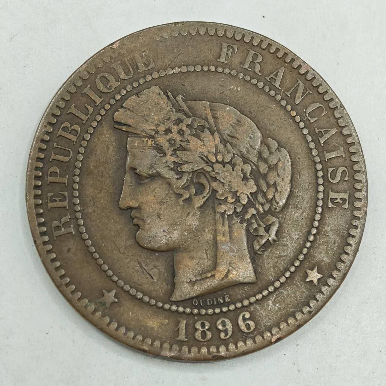 【淘币小摊】限时拍第七百八十四拍  老铜币场  满百包邮可预留两周  周一统一发货  法国1896年谷物女神10分铜币