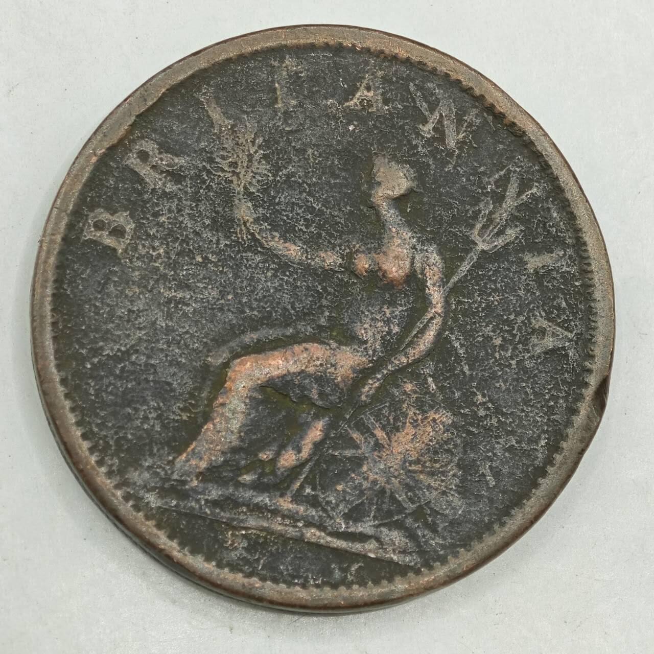 【淘币小摊】限时拍第七百八十四拍  老铜币场  满百包邮可预留两周  周一统一发货  英国1806年乔治三世一便士铜币