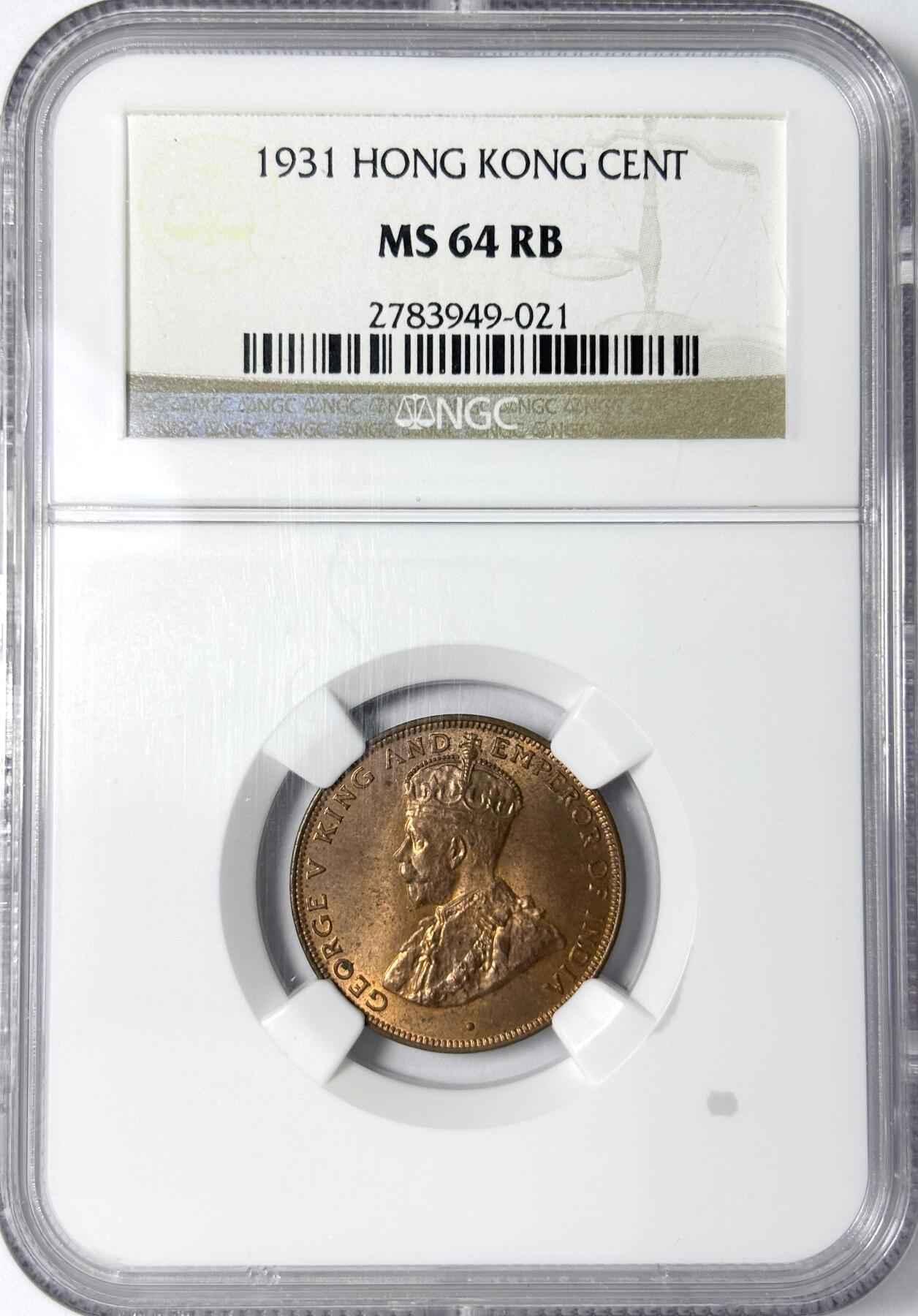 【雨安】【世界币章112-113期】周五/周六 两场连拍 2025-11-01 周六 19:30 保真 8秒倒数自动落锤 高效拍卖 [中国香港] 香港 1仙 1931年 乔治五世 一仙 NGC-MS64