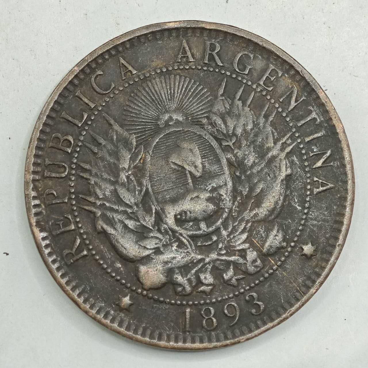 【淘币小摊】限时拍第七百八十四拍  老铜币场  满百包邮可预留两周  周一统一发货  阿根廷1893年2分铜币