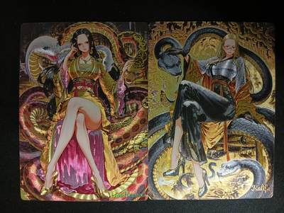 花开卡拍第45期（11月2号周日截拍，品控勿拍!!!拍品不寄存，运费5元，自制卡难免瑕疵，可能存在轻微撞角爆边等出厂瑕疵，品控介意勿拍！） - 奇点卡牌 海贼王 粗闪2张